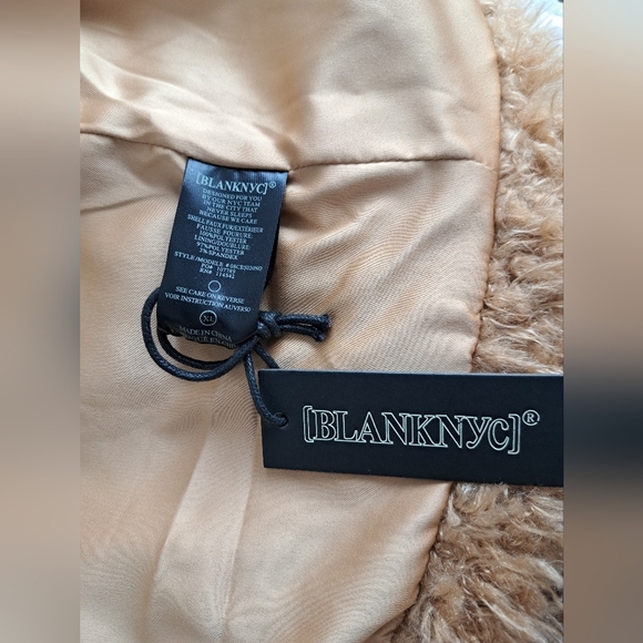 Blank NYC Sahara Tan Teddy Jacket Oversized Plush Size XL - Picture 5 of 6